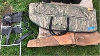 Hiking pack and 2 soft gun cases