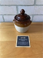 Brown Pottery Honey/Sugar Crock