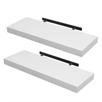 BATODA Set of 2 24  White Floating Shelves Wall