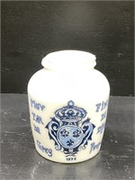 1960's French White Milk Glass Mustard Jar