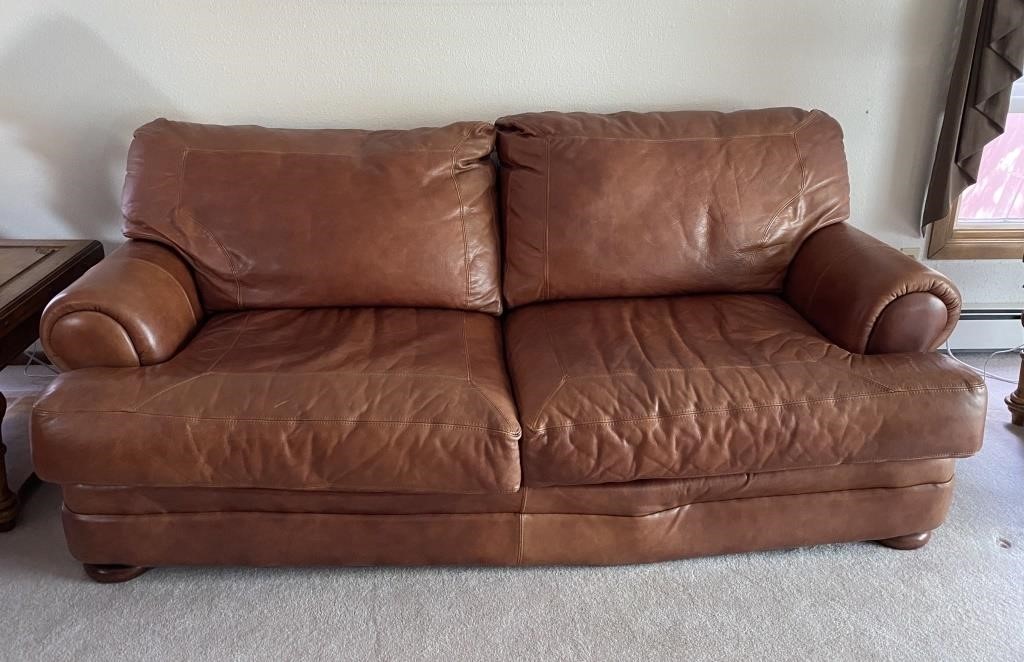 Klaussner Leather Sofa. Made in USA