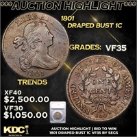 ***Auction Highlight*** 1801 Draped Bust Large Cen