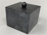 Onyx Black Plastic Storage Trinket Box