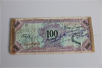 Short- Snorter 1943 100 Lire