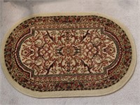 Small Beige & Red  Entry Rug
