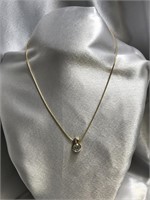 14K Yellow Gold Serpent Chain with Diamond Pendan