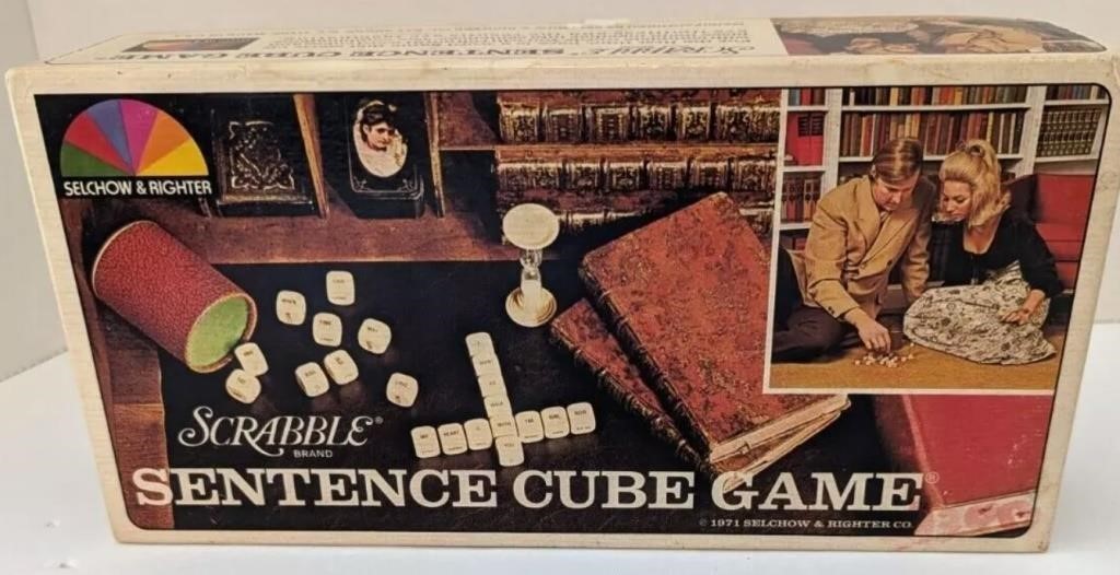 VINTAGE Scrabble Sentence Cube Game