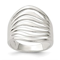 Sterling Silver Polished Wave Ring