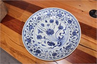 Chinese blue and white Ming style charger,