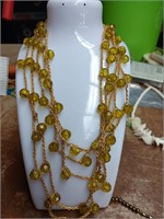 Large Gold Toned & Crystal Necklace