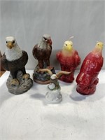 3 eagle figurines 2 eagle candles