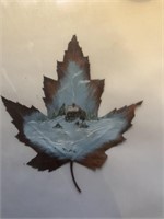 Two very rare paintings on leafs by Mary Alice