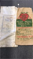 2 vintage feed sacks
