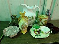 Late 1800's Victorian vase and other porcelain
