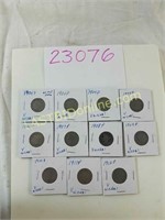 11 Different Date V-Nickels