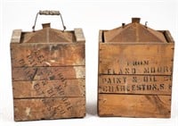 Two 19th C. Charleston Linseed Oil Cans