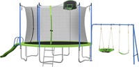 14FT Trampoline Set with Swing and Slide