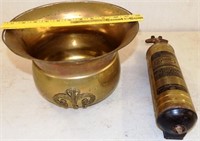 Brass Spittoon & Pyrene Fire Extinguisher