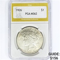 1926 Silver Peace Dollar PGA MS62