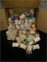 Large Assortment Of Wooden Thread Spools