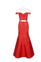 Red 2Pc Dave & Johnny Dress Style 3349 Sz 3/4