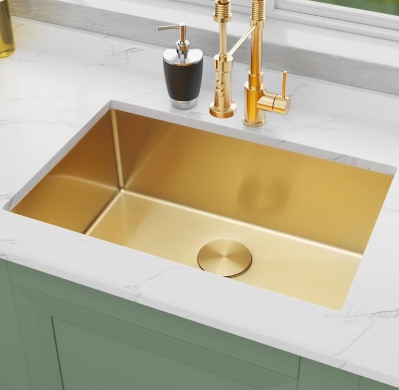 Undermount Gold Kitchen Sink 27 X 18 inch,Single