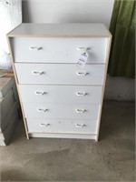 White 5 Drawer Dresser Pressed Board 29" x 15"