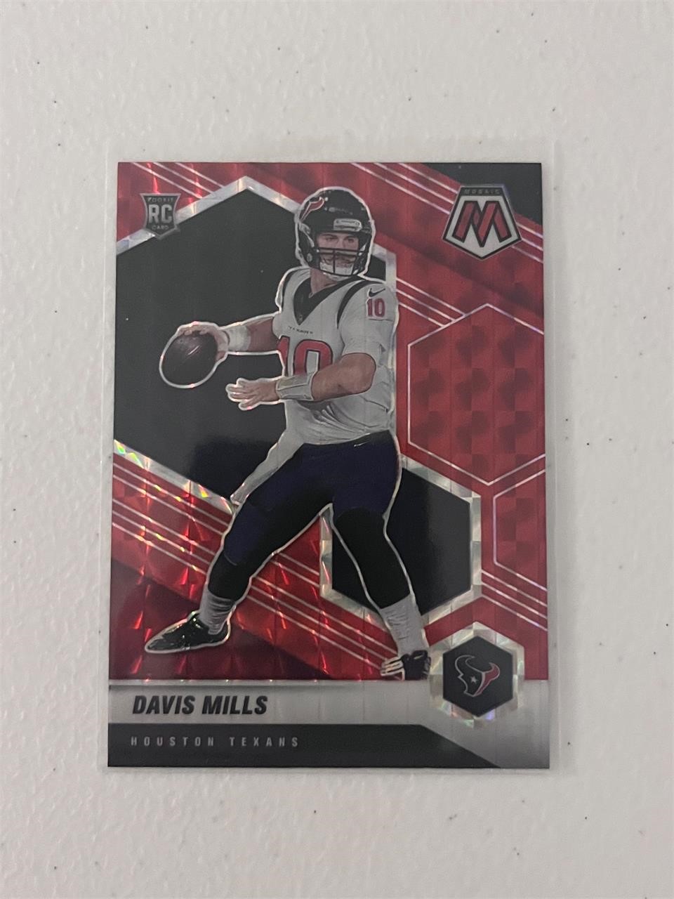 Davis Mills Red Mosaic Rookie Card