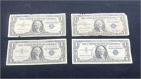 4 Silver Certificates 1- 1935, 3- 1957
