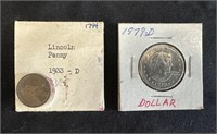 1933 D Lincoln Penny & 1979 D Susan B. Anthony