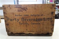 Vintage PARTY BEVERAGES Ltd Wooden Handled Crate