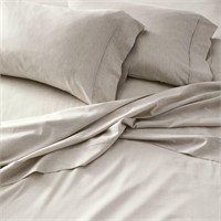 4pc Queen Mélange Dyed Sheet Set Gray   Hearth
