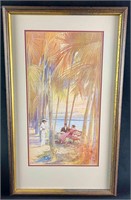 Framed Tropical Beach Art Print