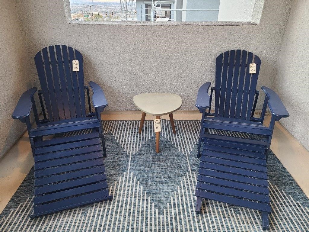 3PC OUTDOOR CHAIRS & SIDE TABLE