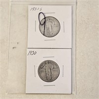 1930 & 30 S Standing Liberty Quarters