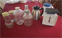 Scales, jars, & pitchers