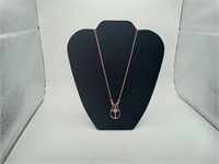 Sterling Rose Gold Overlay Cross Pendant Necklace