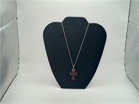 Sterling  Celtic Style Cross pendant Necklace