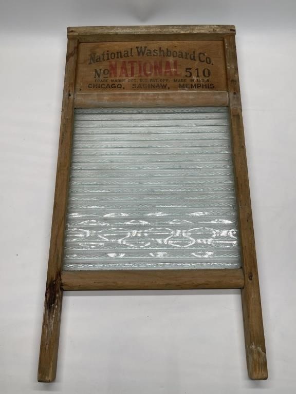 Vintage Glass National Washboard Co Washboard