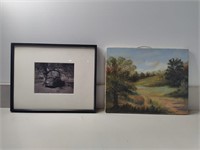 Wall Art, 2 PC's, Old Car / Trees