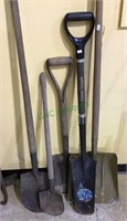 Shovels, a lot of five, coal shovel, spade