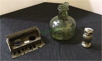Miscellaneous lot, antique inkwell holder, blown