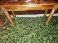 EARLY AMERICAN STYLE 1 DRAWER HALL TABLE