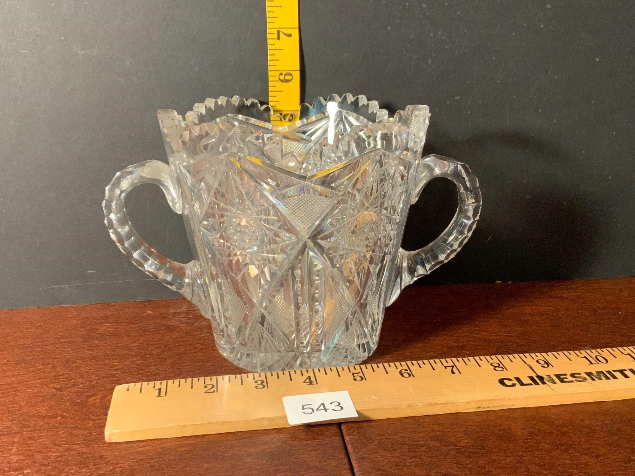 Vintage American Brilliant Cut Glass Ice Bucket