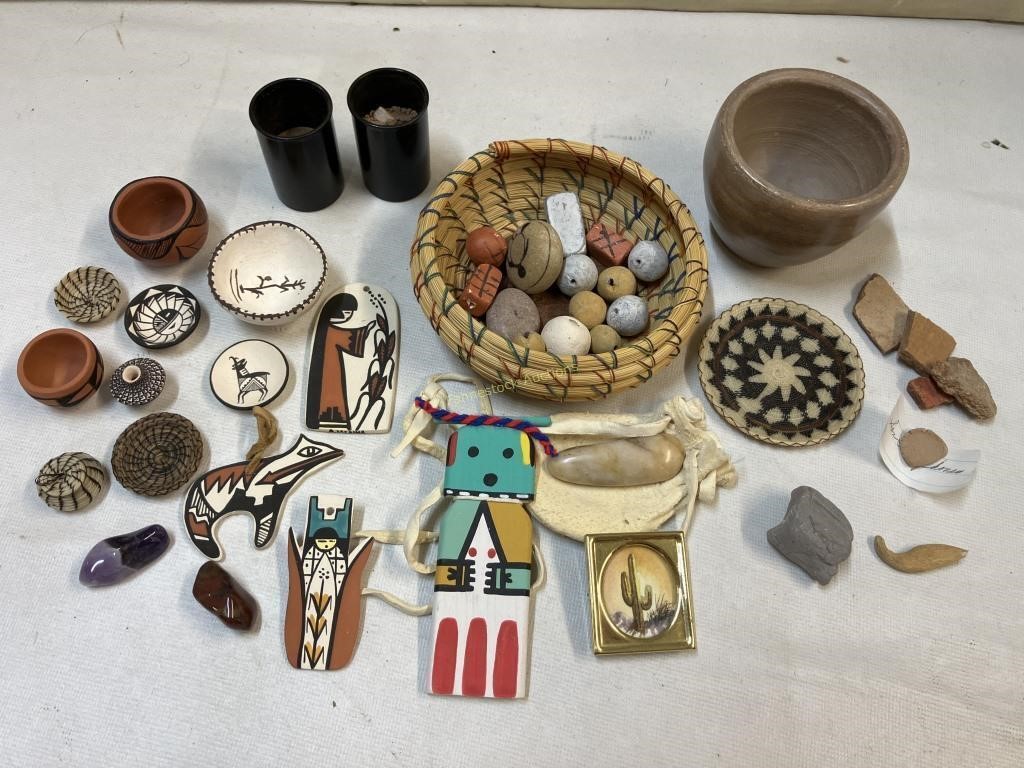 Native American Miniature Baskets, Acoma Pottery