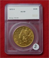 1872 S $20 Gold Eagle ***
