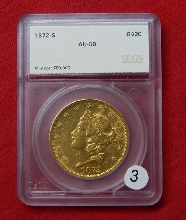 1872 S $20 Gold Eagle ***