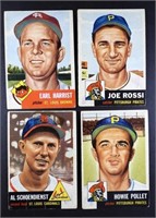 (4) 1953 TOPPS BASEBALL CARDS - #65, #74