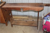 wood couch table, country 40" long x11.5" x 30"