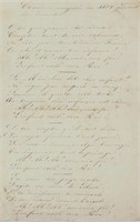 1832 Rare Song Lyric Manuscript